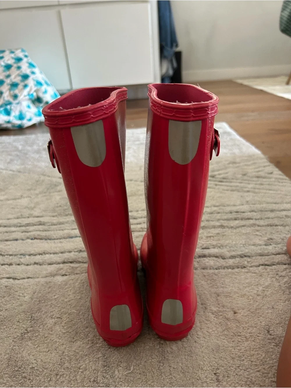 Hunter Kids' Glitter Red Tall Rain Boots